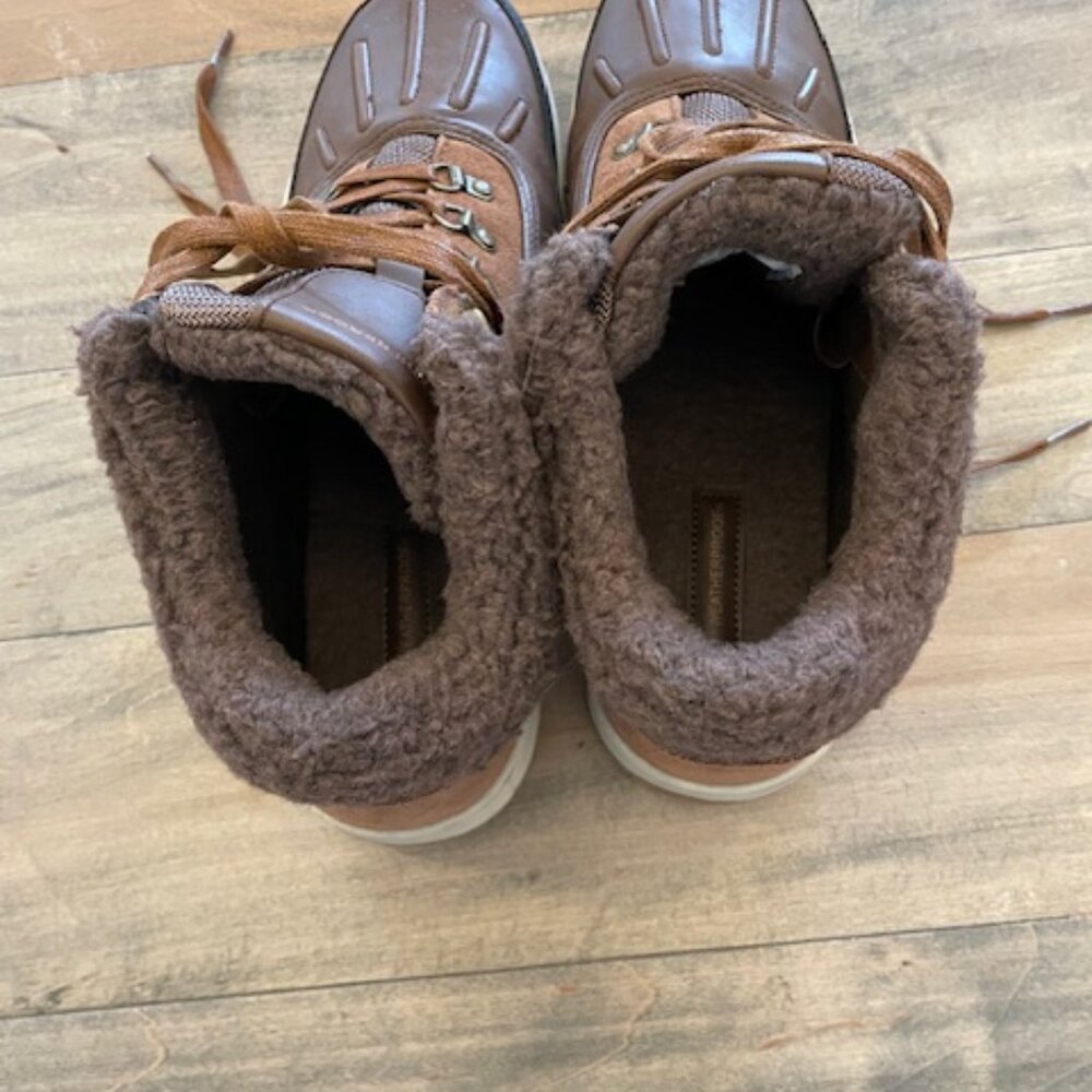Weatherproof Brown Lace-Up Waterproof Winter Boots with Faux Fur Collar - Picture 3 of 5